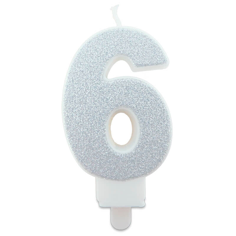 Silver sifferljus nummer 6