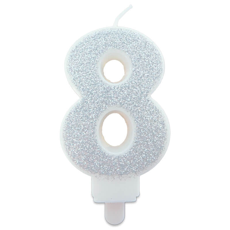 Silver sifferljus nummer 8