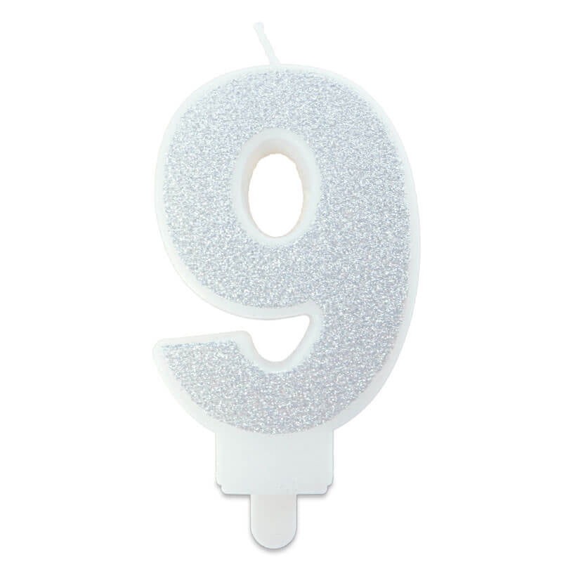 Silver sifferljus nummer 9