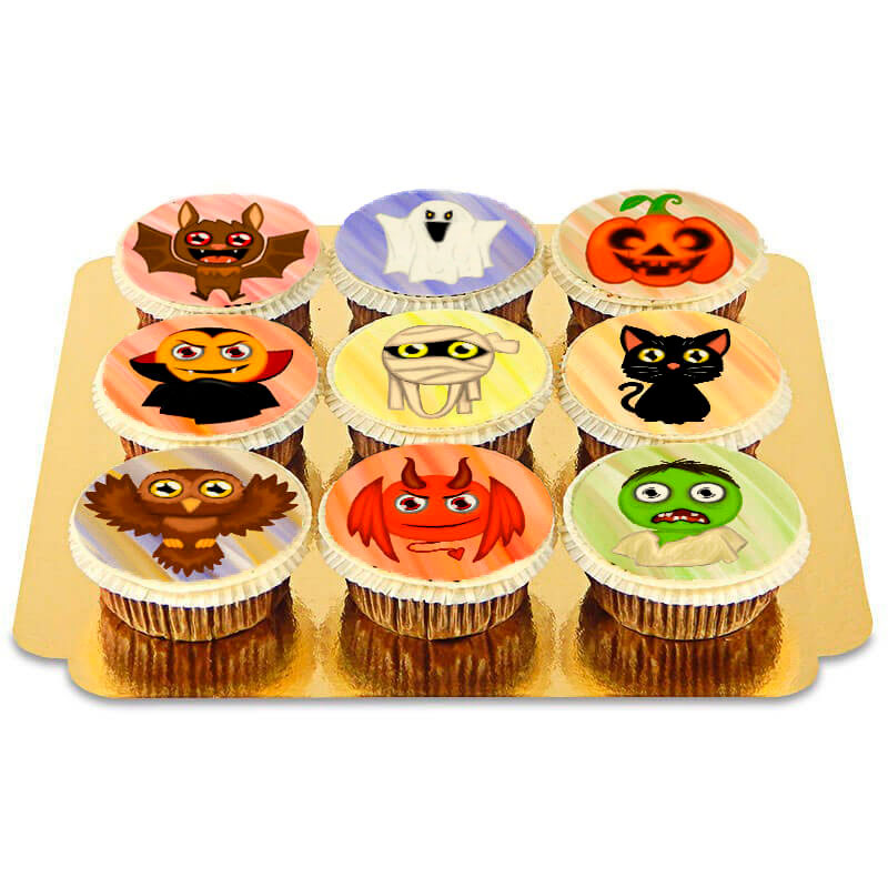 Cupcakes med halloween-varelser