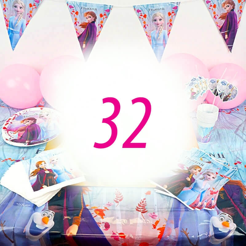 Frozen®-partyset för 32 personer - utan tårta
