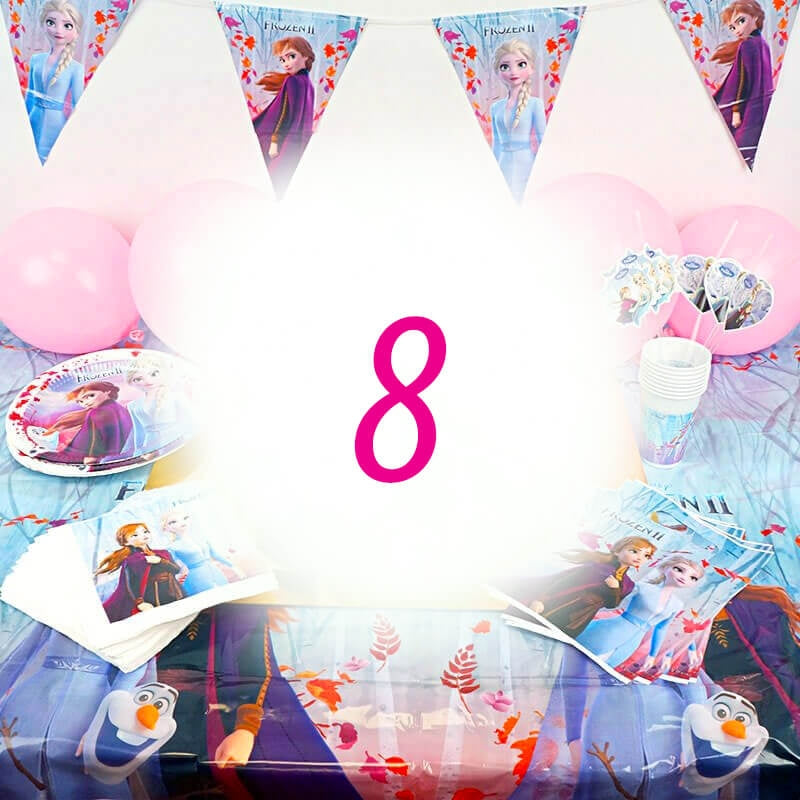 Frozen®-partyset för 8 personer - utan tårta