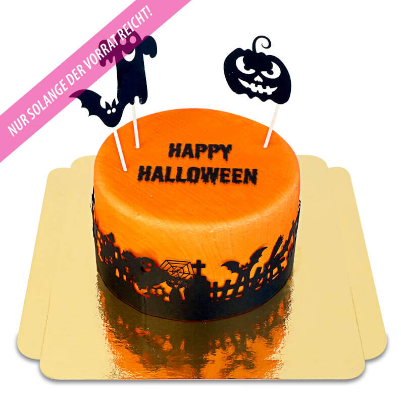 DeluxetÄrta Happy Halloween med Cake-Topper och Banderoll
