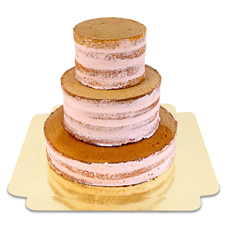 Naked Cake Jordgubb 3-vÄnings