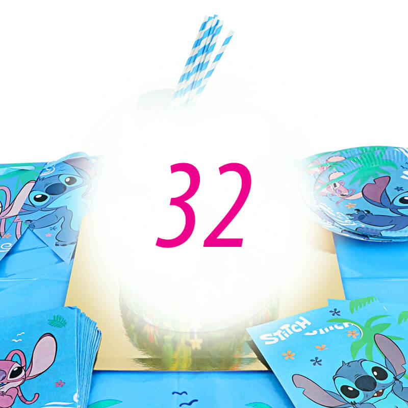 Stitch®-partyset för 32 personer – utan tårta