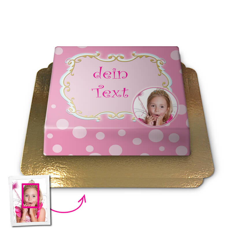 Hälsningstårta i rosa, Face-Cake