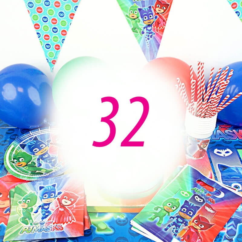 PJ Masks®-partyset för 32 personer - utan tårta