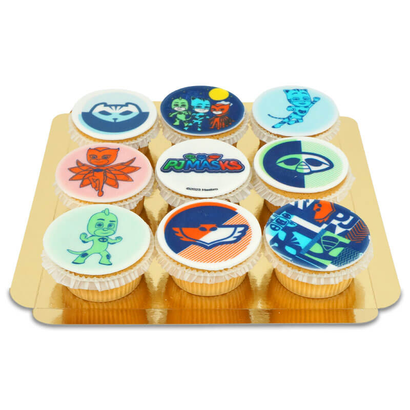 Pyjamashjältarna ikon cupcakes (9 st)