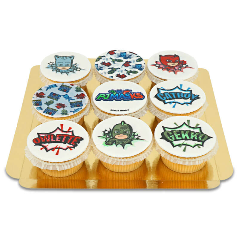 Pyjamashjältarna namn cupcakes (9 st)