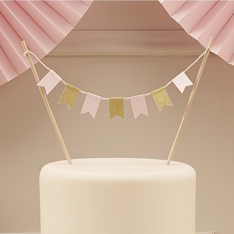 Cake Topper Guld Rosa