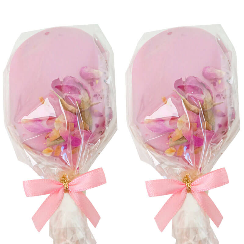 Rosa Cake-Popsicles med Rosdekoration (10 st)