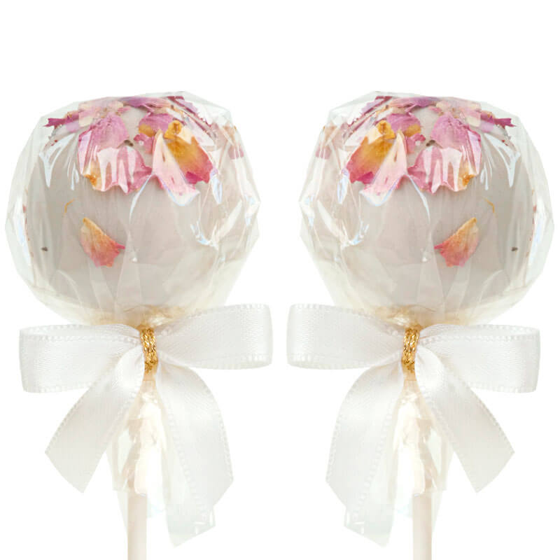 Vita Cake-Pops med Rosdekoration (12 st)