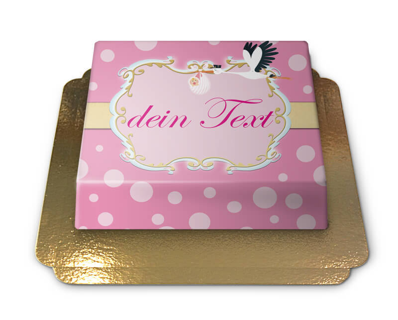 Stork med bebis, rosa