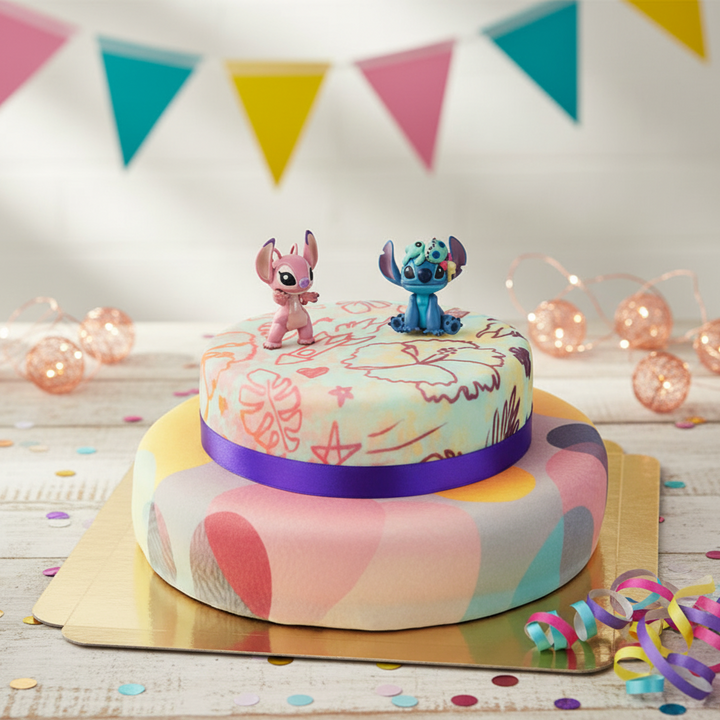 Angel & Stitch® på en tvåvåningstårta