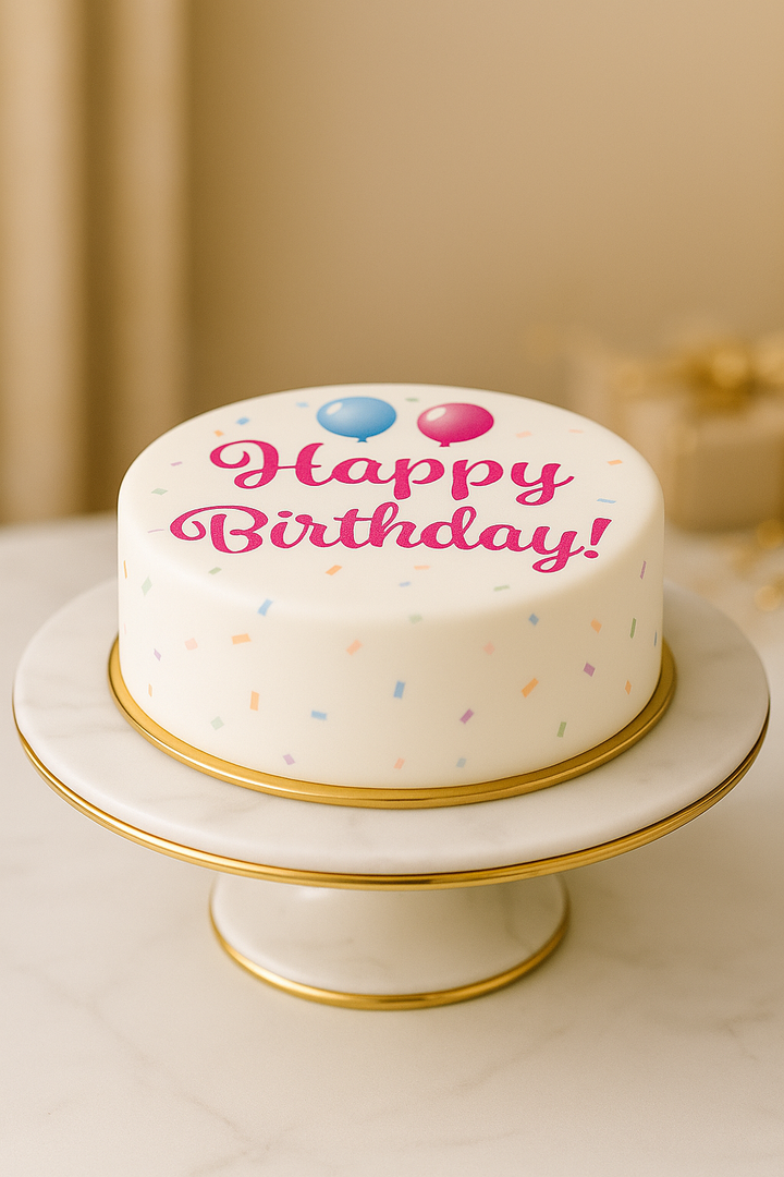 Happy Birthday tårta, rosa