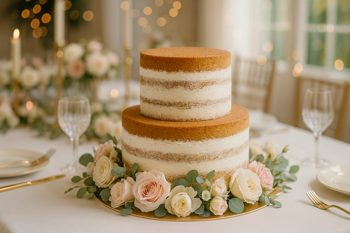 Naked Cake, bröllopstårta