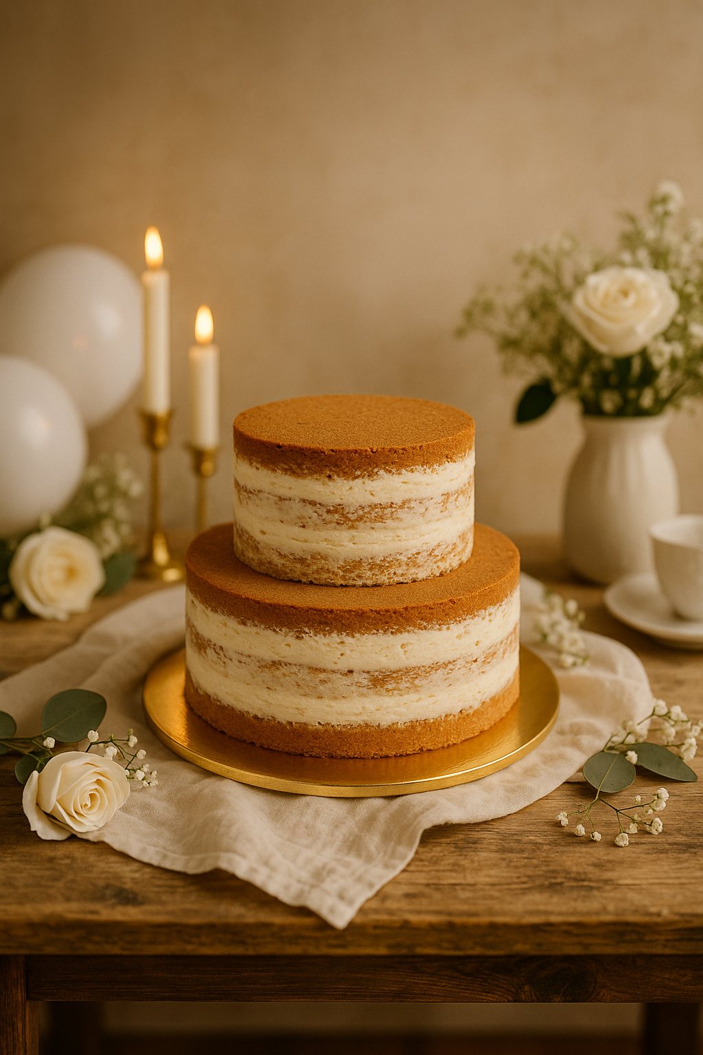 Naked Cake tvåvåningstårta