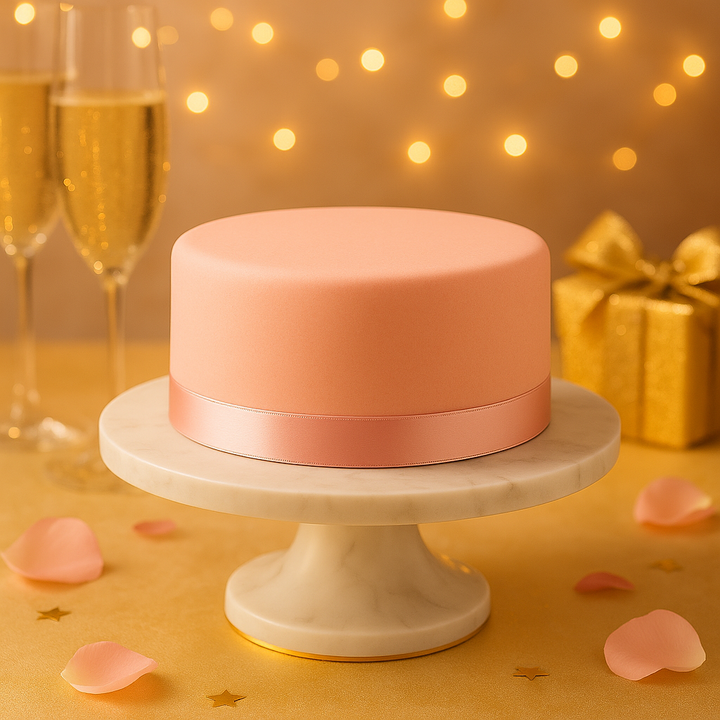Rosa Deluxe tårta med tårtband