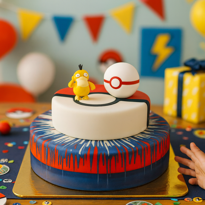 Pokémon®-figur på en tvåvånings Spelbollstårta