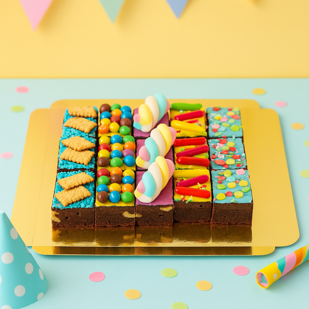 Brownies med färgglad dekorations-mix (15 st)