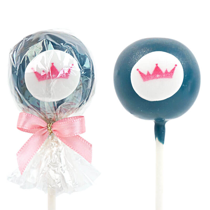 Enfärgade färgglada Cake Pops med logotyp (12 stycken)