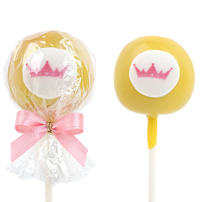 Enfärgade färgglada Cake Pops med logotyp (12 stycken)