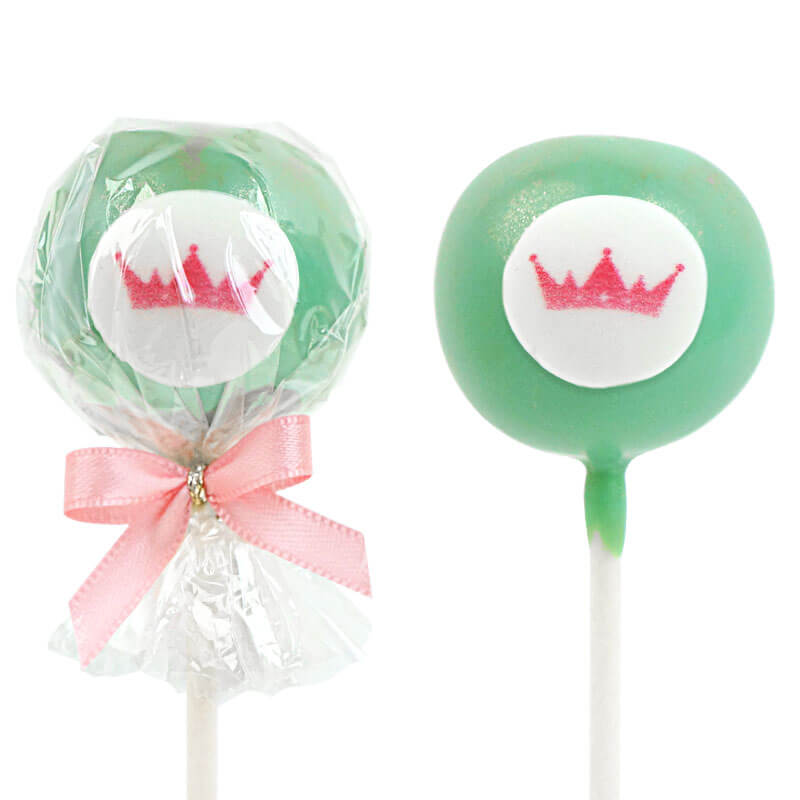 Enfärgade färgglada Cake Pops med logotyp (12 stycken)