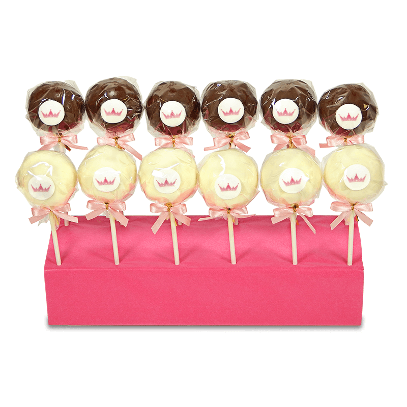 Cake-Pops med Logotyp, Mörk- & Vit Choklad (12 st)