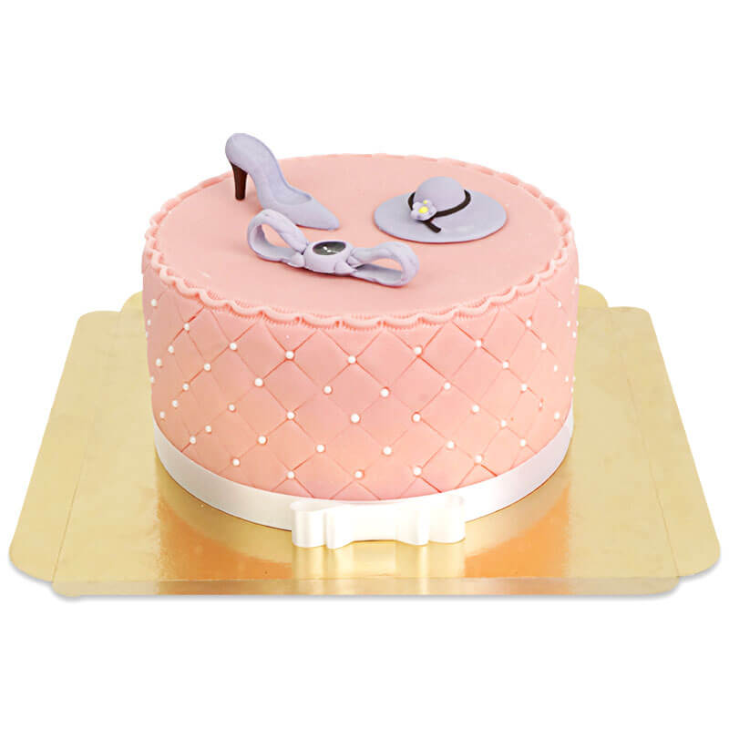 Deluxe Make-Up Cake med vitt band