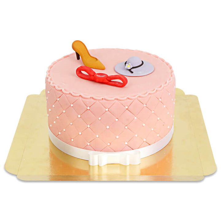 Deluxe Make-Up Cake med vitt band