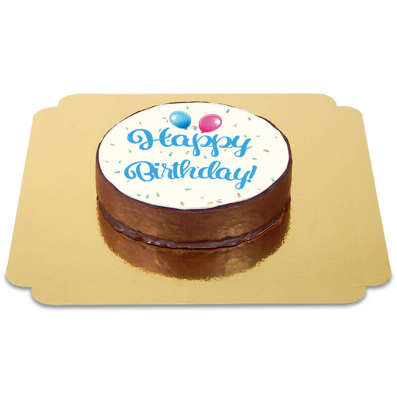 Happy Birthday Sachertorte BLAU