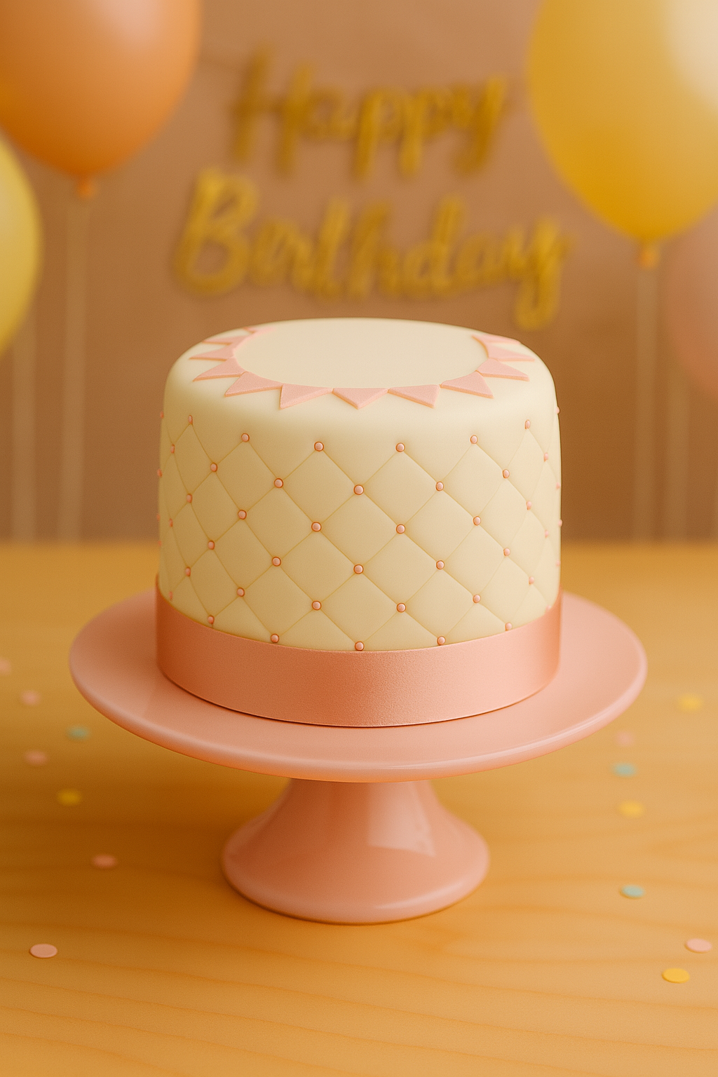 Happy Birthday Deluxetårta, rosa