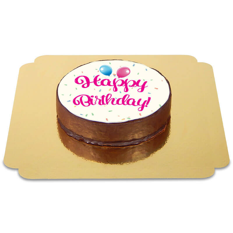 Happy Birthday Sachertorte PINK