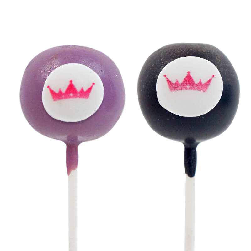 Färgglada Cake Pops med logotyp i 2 färger (2x6 stycken)