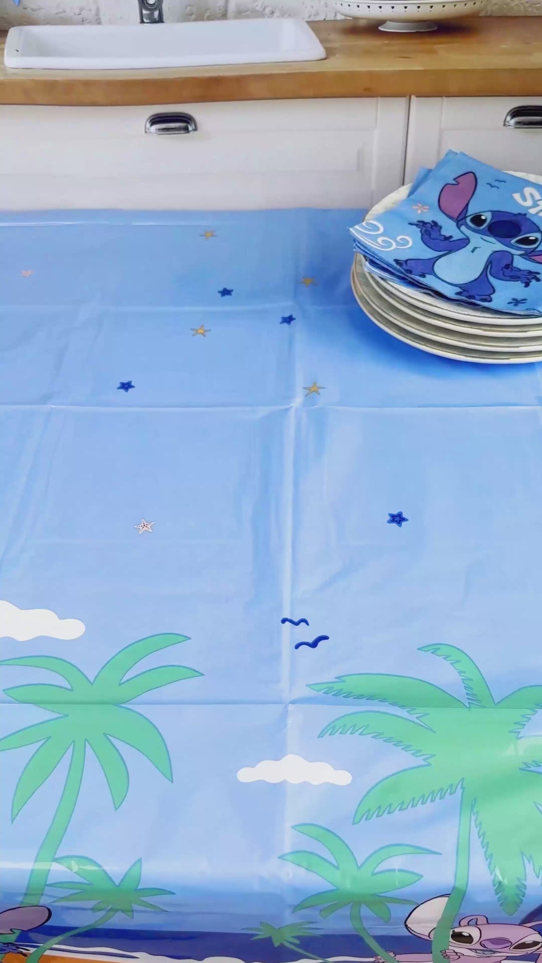 Stitch® på tropisk strandtårta