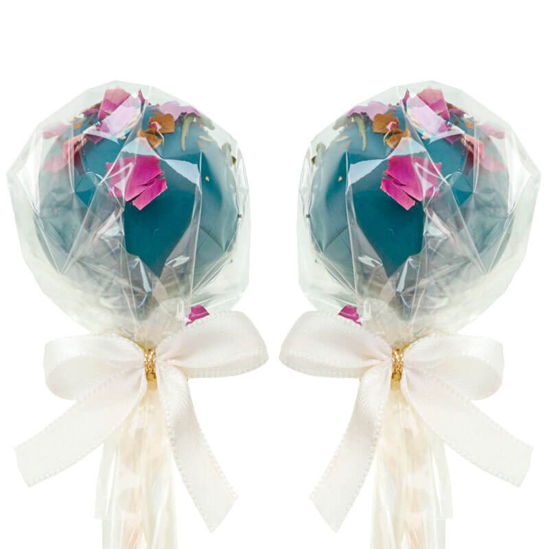 Blåa Cake-Pops med Rosdekoration (12 st)