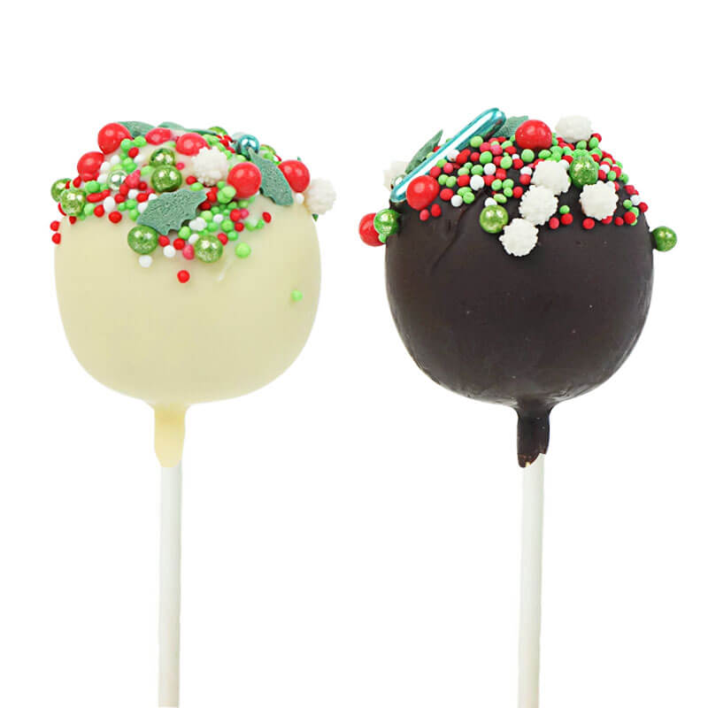 Jul-Cake-Pops med röd-grönt strössel (12 st)