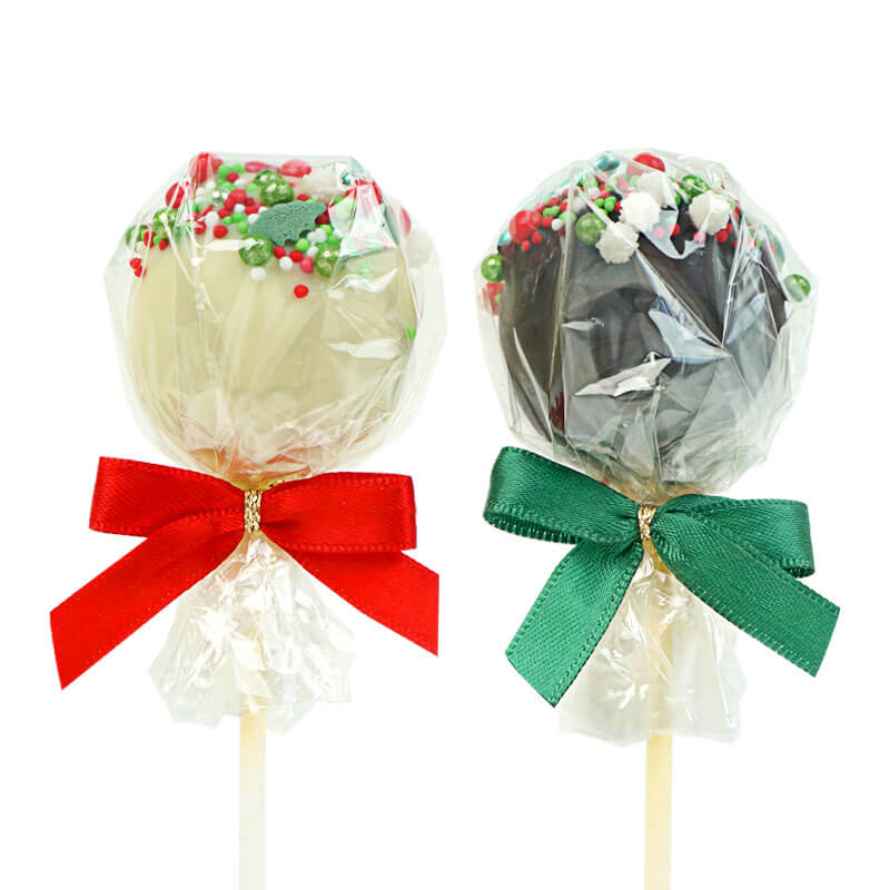 Jul-Cake-Pops med röd-grönt strössel (12 st)